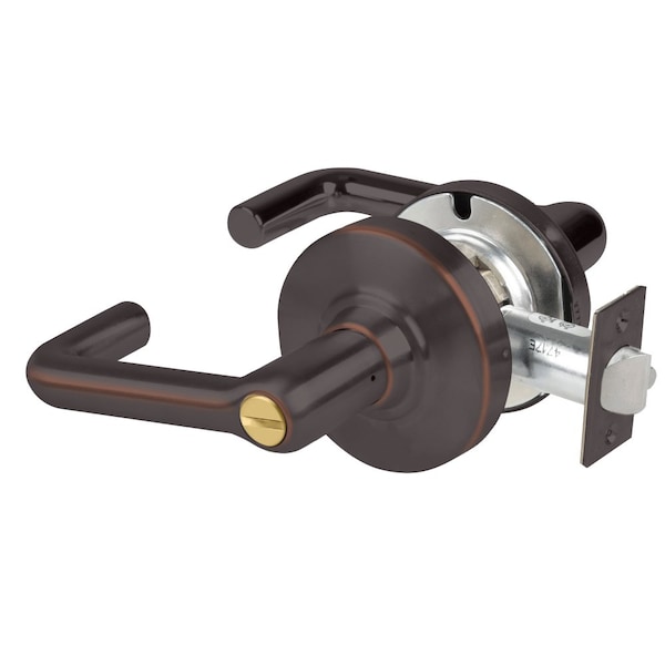 Schlage Grade 1 Bath/Bedroom Privacy Lock, Tubular Lever, Non-Keyed, Aged Bronze Finish, Non-Handed ND40S TLR 643E - main
